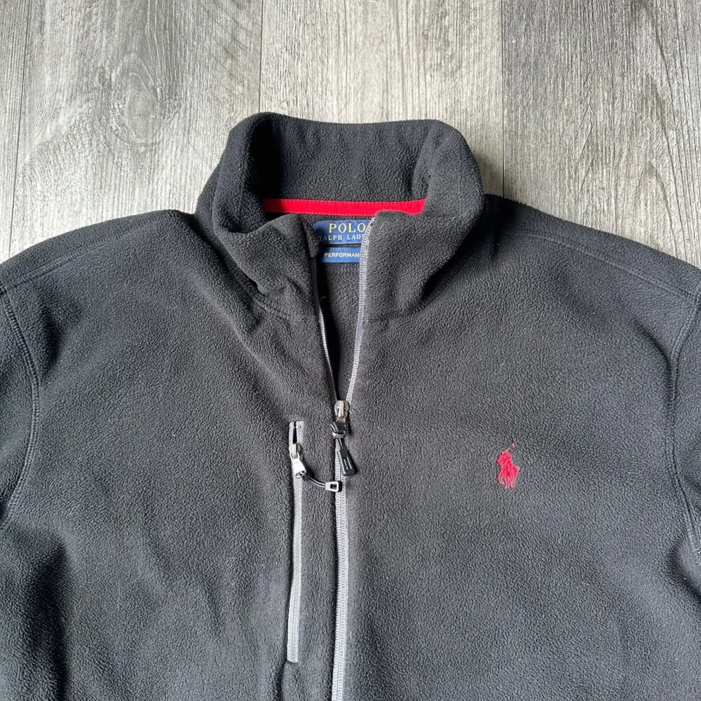 Polo Ralph Lauren Black Fleece Jacket Red Pony Performance‎ Men's L